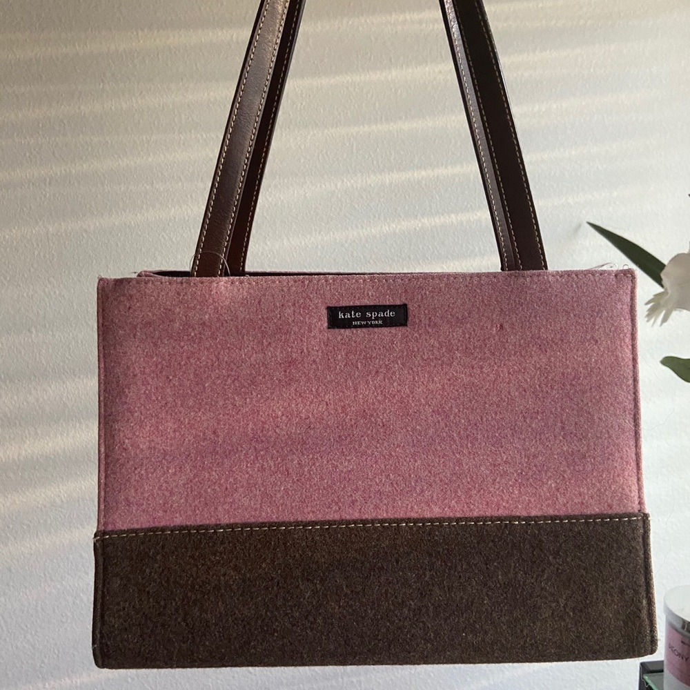 ♠️♠️Kate Spade Pink & Brown Wool Shoulder Bag♠️♠️